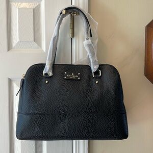 Kate Spade Grove Court Lainey black leather handbag-new